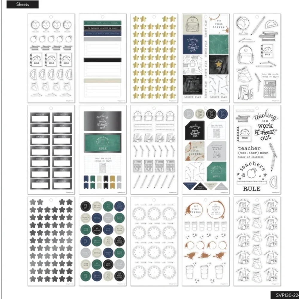 NWT-The Happy Planner VALUE PACK STICKERS - BIG- Here We Go Again Teacher